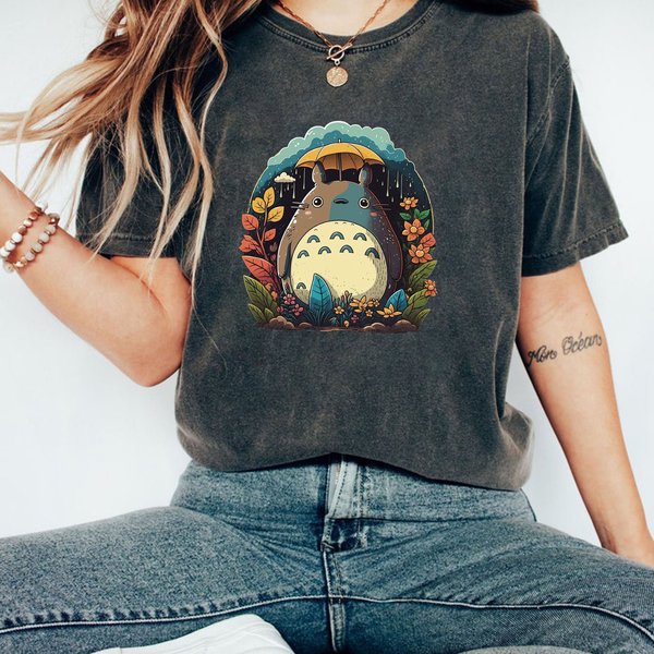 Totoro Rainy T-Shirt, Studio Ghibli Shirt, Totoro Shirt, Studio Ghibli Fans Shirt-image