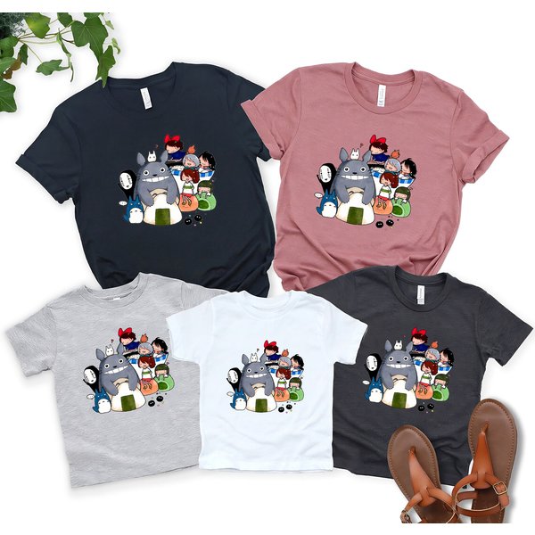 Totoro Tshirt, Family Totoro Tshirt, Ghibli Matching Family T-Shirt-image
