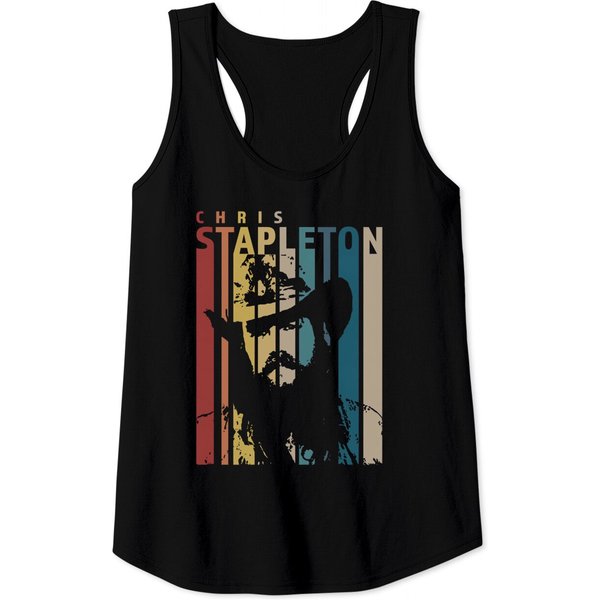 Chris Stapleton Vintage Cowboy Music Tank Tops-image