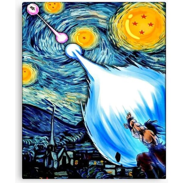 Goku Fighting Starry Night Canvas-image