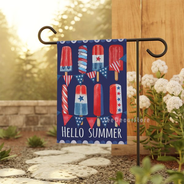 Summer Popsicle Garden Flag, Popsicle Patriot Garden Flag-image