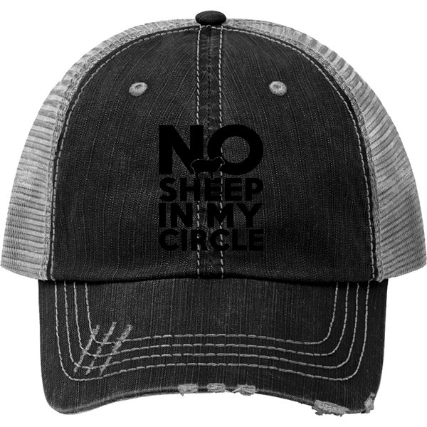 No Sheep In My Circle Funny Print Trucker Hats-image