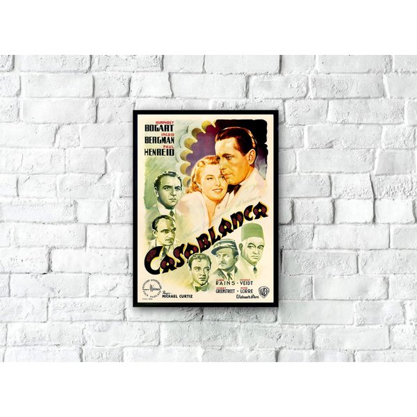 Casablanca Movie Poster 1946, Italian Casablanca Movie Poster-image