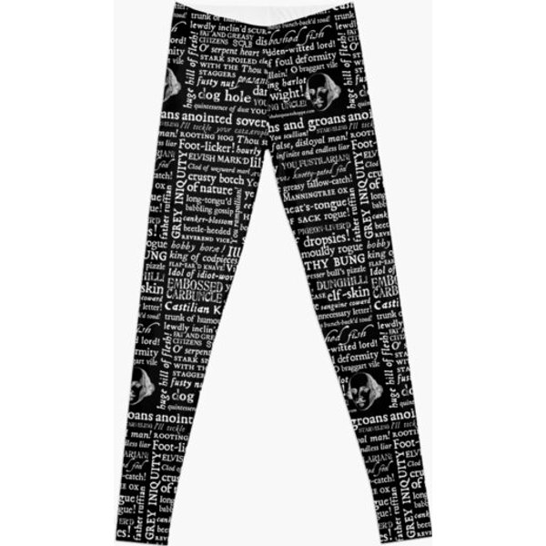 Shakespeare Insults White Text Edition (By Incognita) Leggings-image