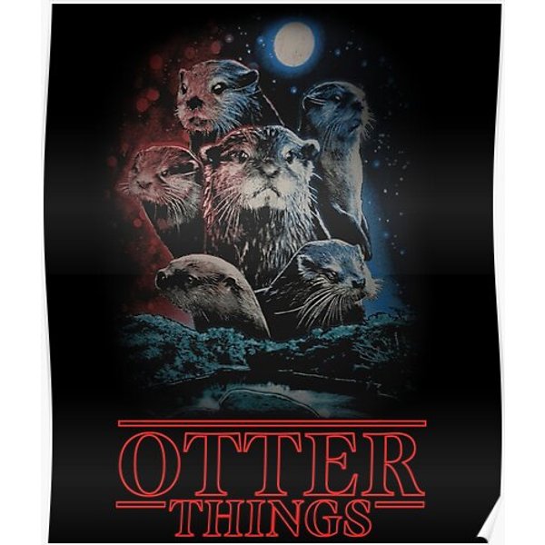 Otter Things Moon Funny Otters Sea Loves Premium Matte Vertical Poster-image