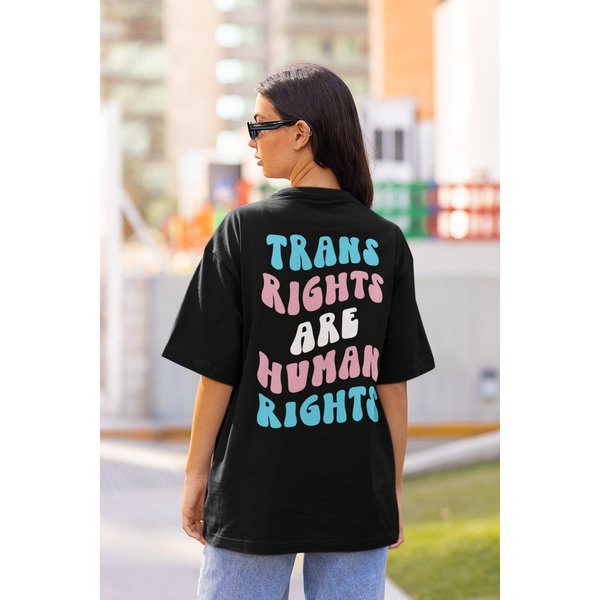 Transgender Pride Shirt - Back Print - Trans Rights Are Human Rights Shirt-image