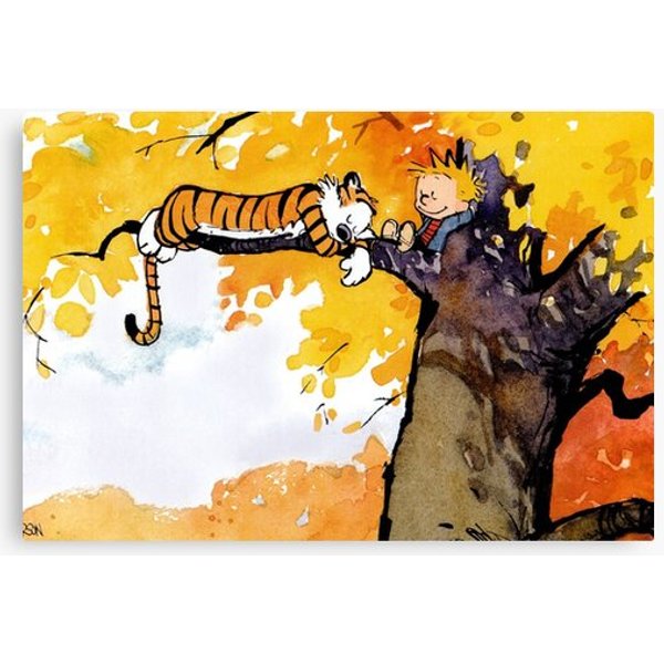 Calvin And Hobbes Bill Watterson Canvas Wall Art Print Cute Kids Decor Canvas