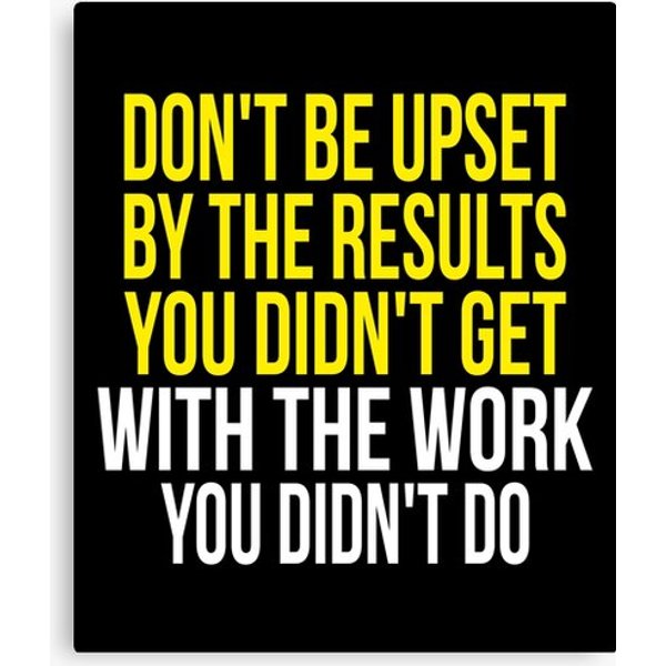 Don't Be Upset By The Results You Didn't Get With The Work You Didn't Do Canvas