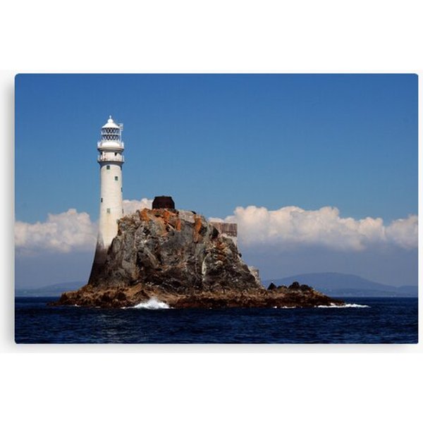'ireland's Teardrop' - The Fastnet Rock And Lighthouse Canvas