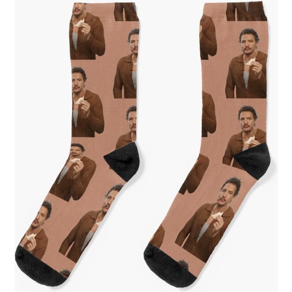 Pedro Pascal Eating A Sandwich / Toast Meme Socks-image