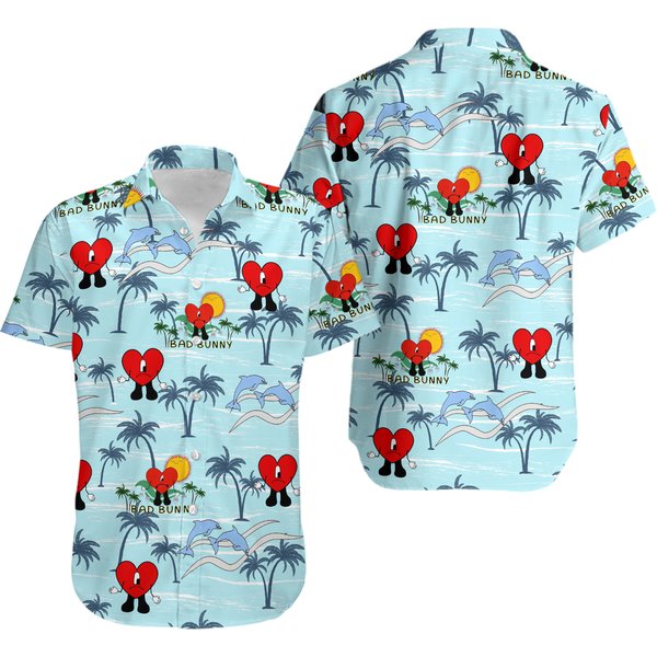Bad Bunny Blue Un Verano Sin Ti Hawaiian Shirt, Summer Vacation Hawaiian Shirt-image