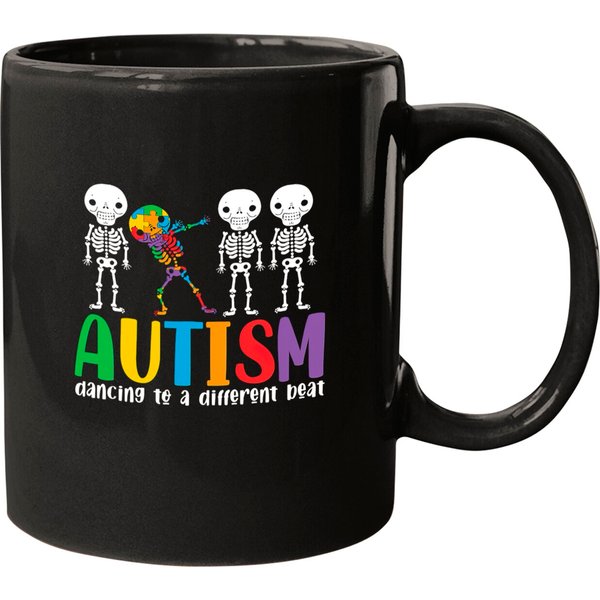 Autism Dancing To A Different Beat Skeleton Mugs