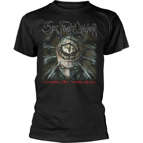 Six Feet Under Unisex T-Shirt: Maximum Violence (Back Print)-image