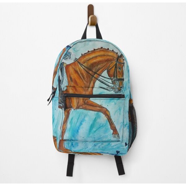 Watercolor Dressage Horse Portrait Backpack