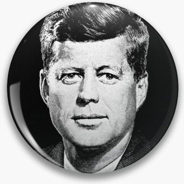 President John F. Kennedy Graphic Pin Button-image