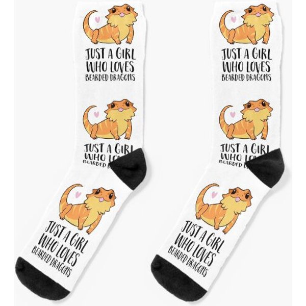 Just A Girl Who Loves Bearded Dragons Lizard Reptile Socks-image