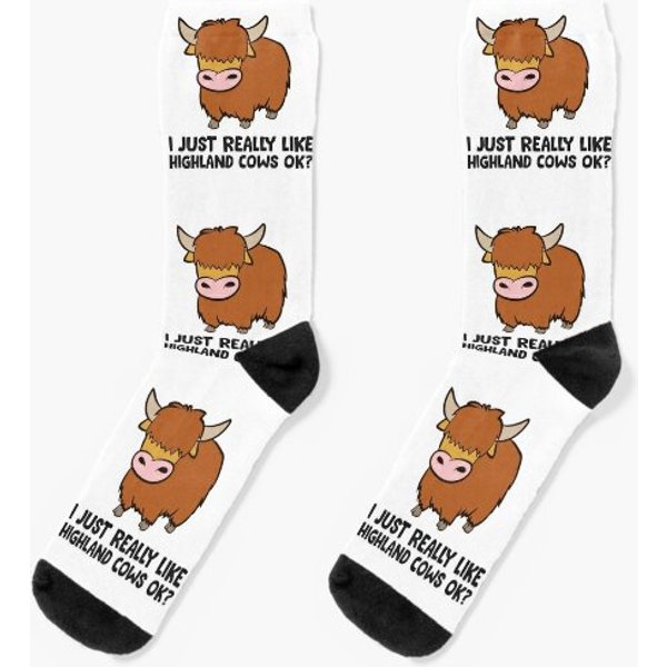 Highland Cow Lover I Just Really Like Highland Cows Socks-image