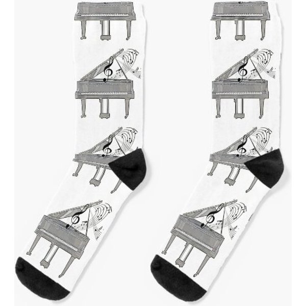 Piano,music Staff,music Rock, Music Waltz, Music Fashion Socks