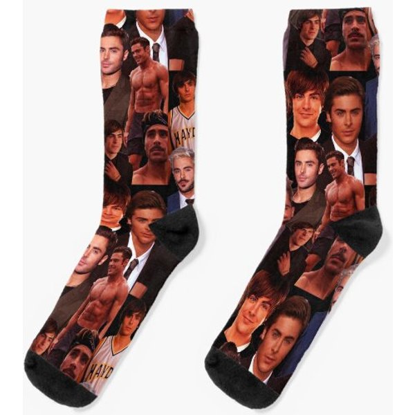 Zac Efron Collage Design Poster 2020 Socks-image