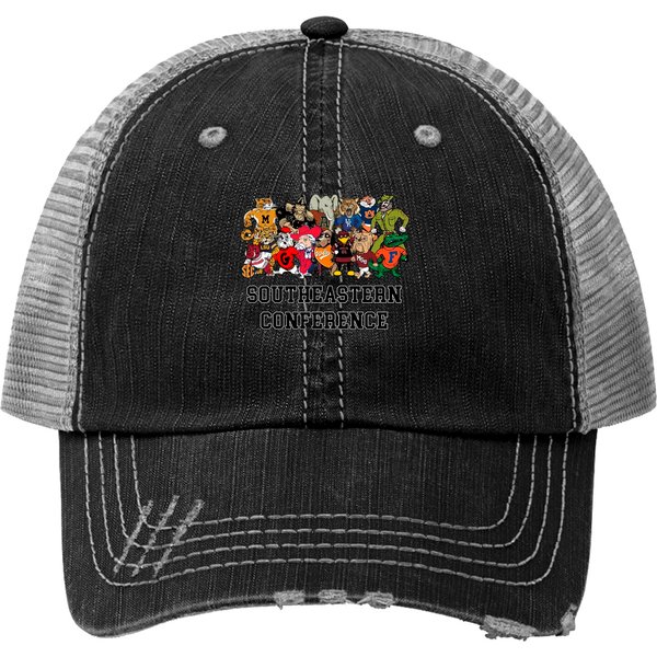 College Football Team Print Trucker Hat, Sec South Eastern Conference Mascots Print Trucker Hat-image