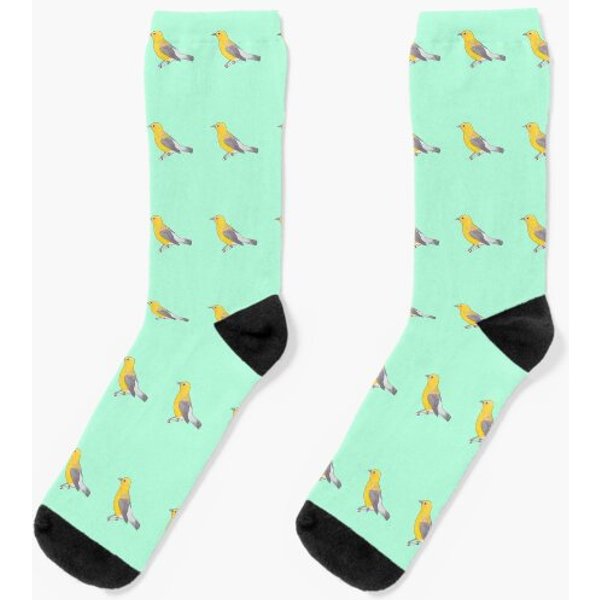 Prothonotary Warbler Cute Yellow Songbird Socks-image
