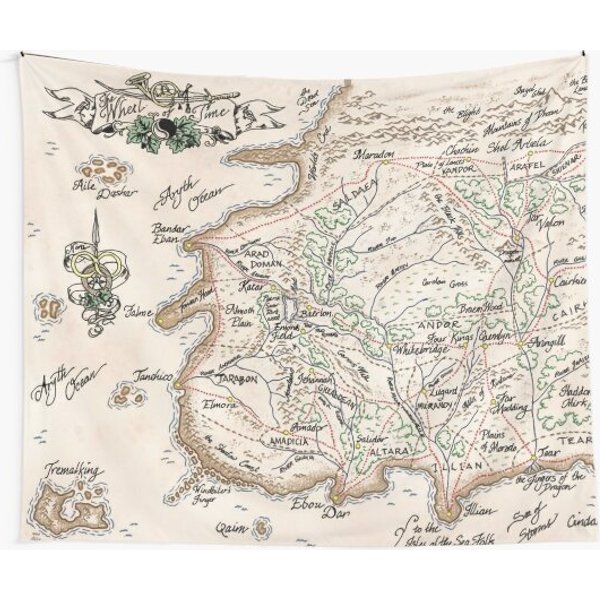 Wheel Of Time Map Tapestry-image