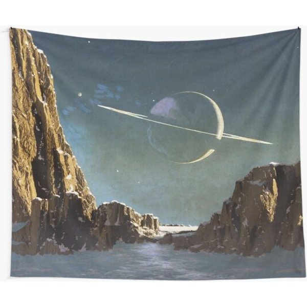 Saturn From Titan Tapestry-image