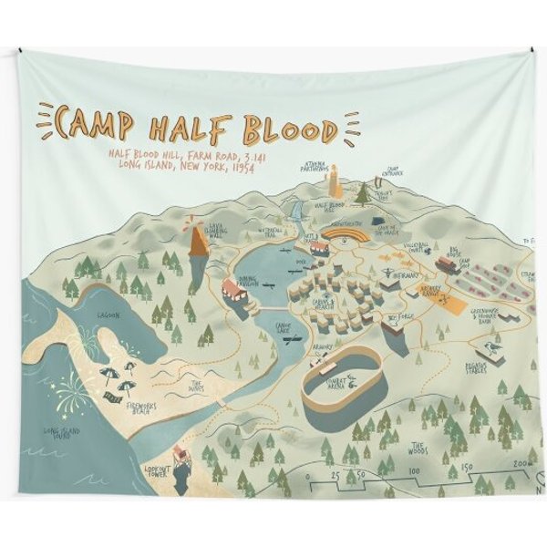 Map Of Camp Half Blood Tapestry-image