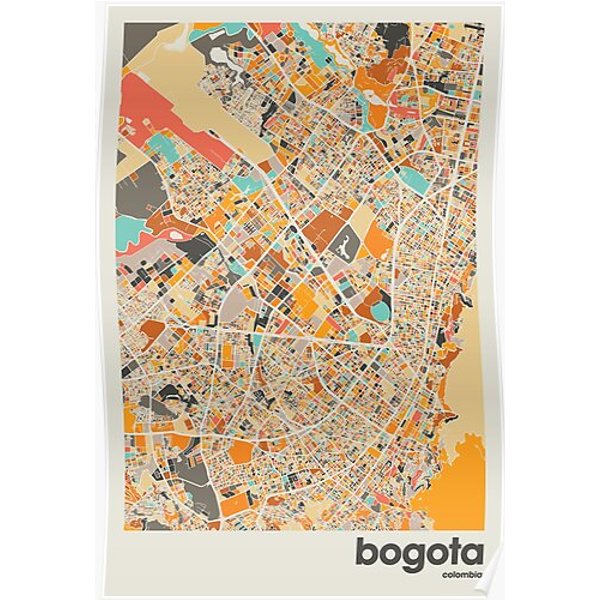 Bogota Colombia Map Poster-image
