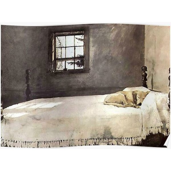 Dog Sleep In Master Bedroom Premium Matte Vertical Poster-image