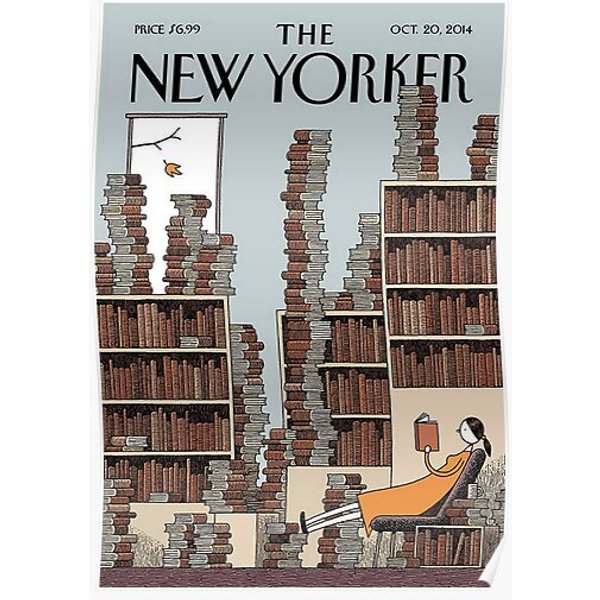 The New Yorker Library Premium Matte Vertical Poster-image
