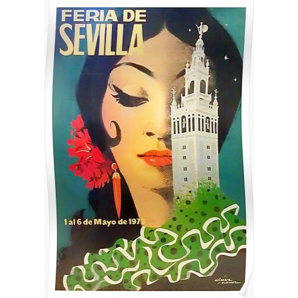 1973 Feria De Sevilla Vintage Poster Premium Matte Vertical Poster-image
