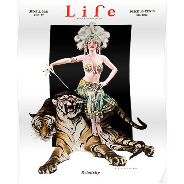 Vintage Life Cover Illustration Poster Relativity Cover Art By Leyendecker For Life Magazine Premium Matte Vertical Poster-image