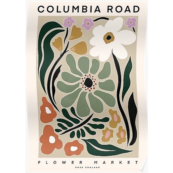 Flower Market Beautiful Columbia Road Poster Premium Matte Vertical Poster-image
