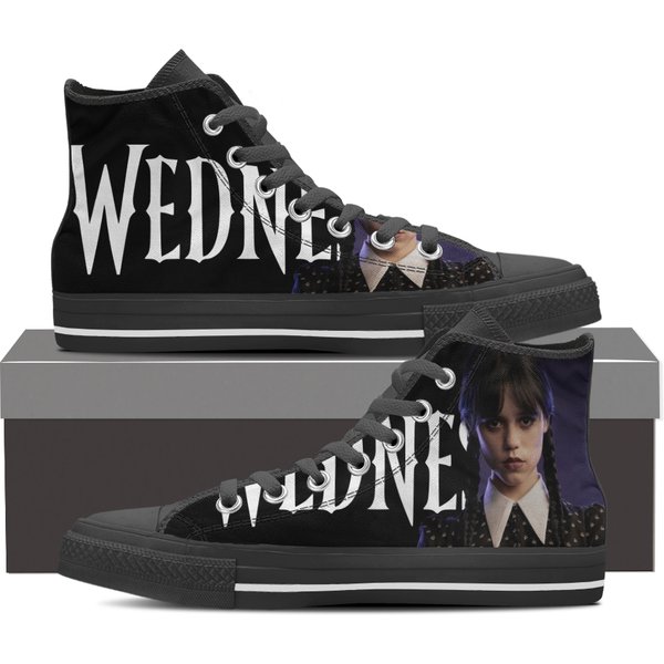 Wednesday Addams Shoes, Wednesday Addams High Top Sneakers-image