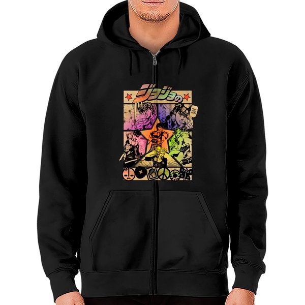 Vintage Jojo's Bizzare Adventure Zip Hoodies-image