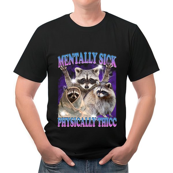 Mentally Sick Physically Thicc Raccoon Meme, Opossums Lover Shirt, Possums Shirt-image