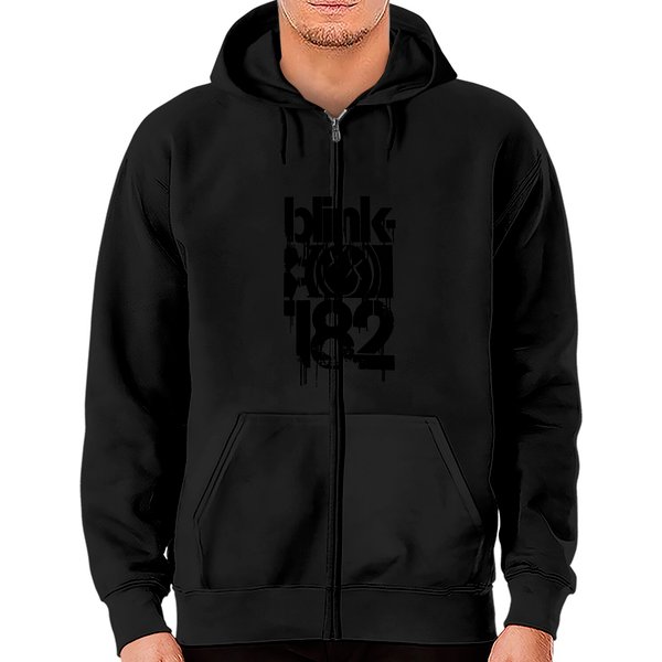 Blink Smiley Face 182 Zip Hoodies - Rock Band Graphic Gift For Fans