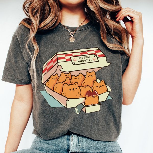 Kitten Nuggets Shirt, Cute Cat Shirt, Funny Cat Shirt-image