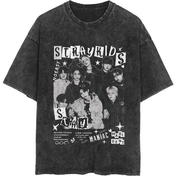 Vintage Stray Kids Tour T-Shirt, Maniac Tour 2023 Stray Kids Shirt-image