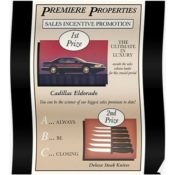 Glengarry Glen Ross Sales Poster Sticker Premium Matte Vertical Poster-image