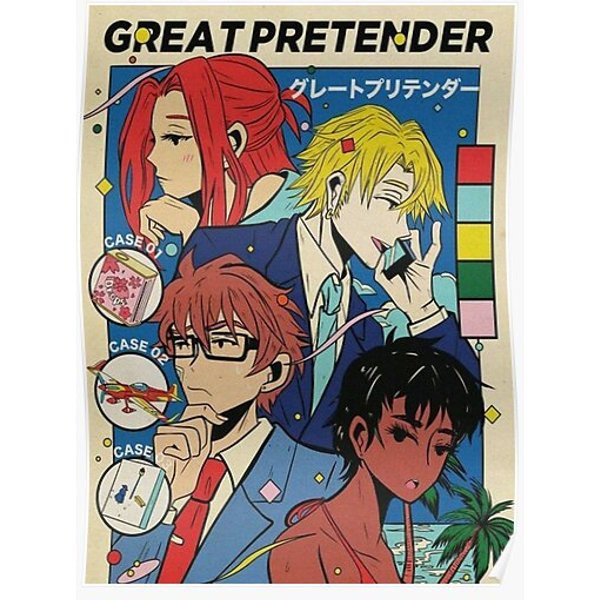 Great Pretender Manga Premium Matte Vertical Poster-image