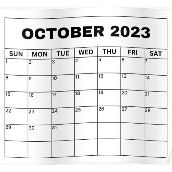 October Calendar 2023 Premium Matte Vertical Poster-image