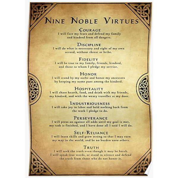 Nine Noble Virtues Premium Matte Vertical Poster-image