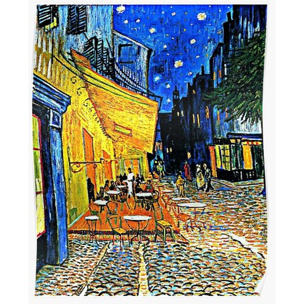 Van Gogh - Cafe Terrace, Place-Du-Forum-Arles Premium Matte Vertical Poster-image