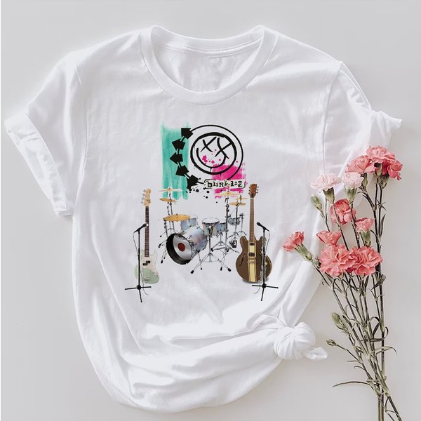 Blink Smile 182 Band Instrument T-Shirt, B182 World Tour 2023 Shirt, B182 Fan Lovers Shirt, 2023 Tour Shirt-image