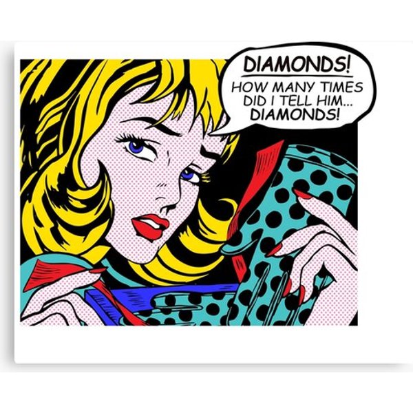 Roy Lichtenstein Comic Art - Girl With Gloves Canvas-image