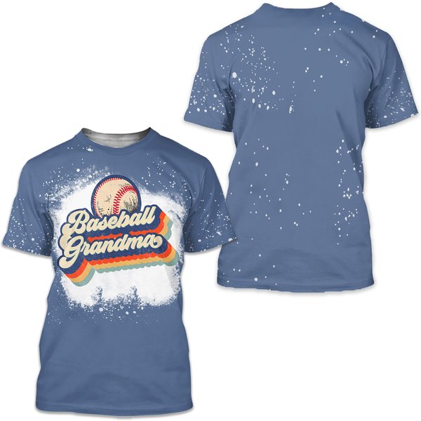 Baseball Grandma - Bleached Sublimated 3D Shirt-image