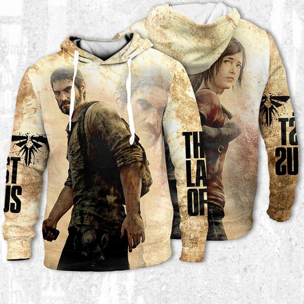 Joel Ellie The Las Of Us Comic Hoodie 3D, Joel The Last Of Us Classic Art Vintage 3D Hoodie-image