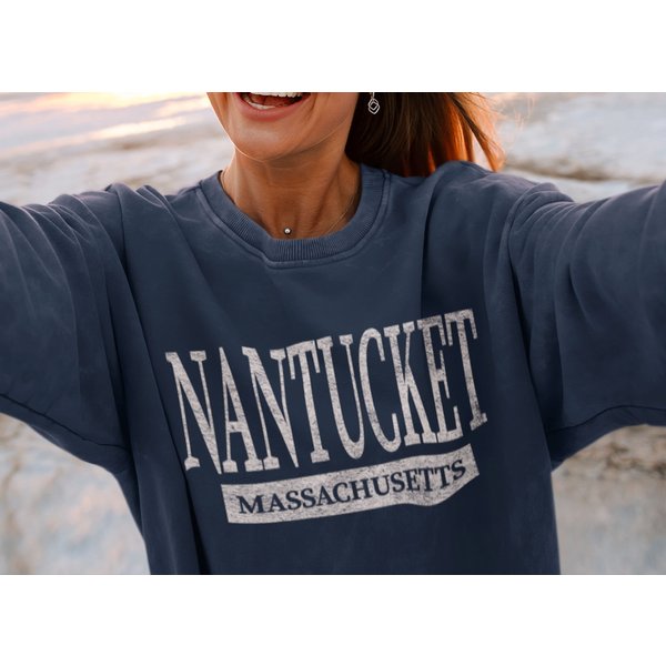 Nantucket Sweatshirt, Massachusetts Shirt, Island Sweater, Spring Break ,Beach Pullover, Preppy Sweatshirt-image